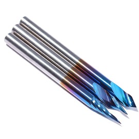Wood Carving Router Bit Solid Carbide 0.1mm Each Angle Taper Engraving, V-Bit, Endmill for Making Aluminum Lettering Signs (20/30/60°*0.1)