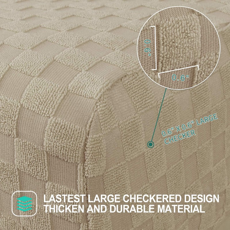 YEMYHOM Ottoman Cover Latest Jacquard Design High Stretch Folding Storage