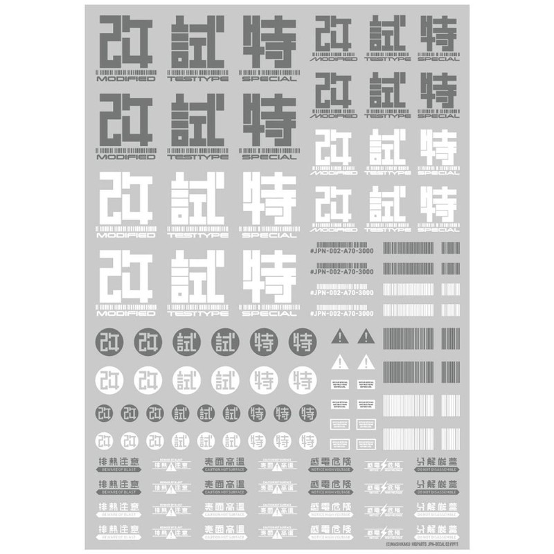 Haikyu Parts JPN Decal 02 Gray 1 Piece Plastic Model