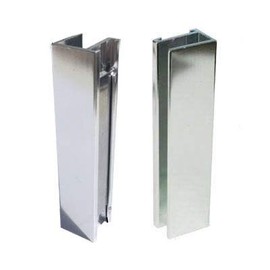 Shower Door U-Channel with Metal Strike Plate for 3/8" and 5/16" Glass - Bright Chrome