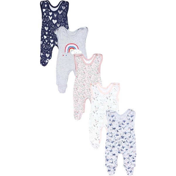 TupTam Baby Unisex Romper with Print Saying Pack of 5,