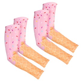 Chicingyou Ice Cream Baseball Arm Sleeves Cone Compression Arm Sleeves for Adult Sport Baseball Football (Light Pink)