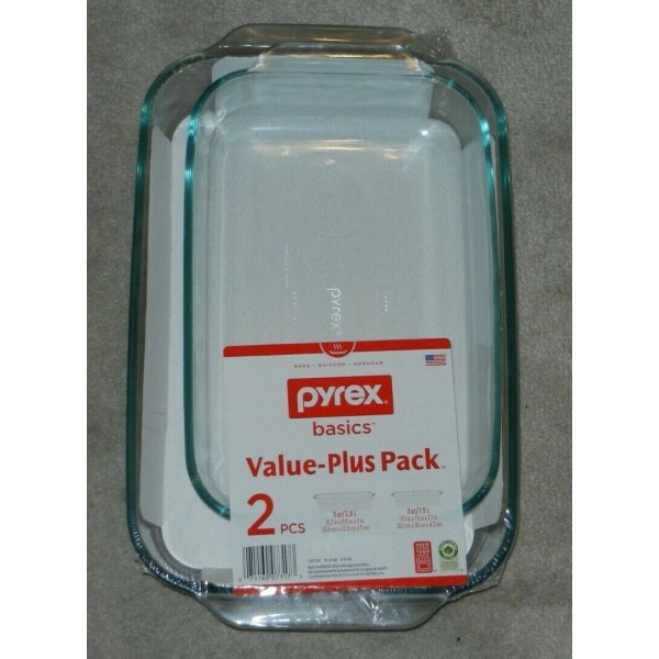 Pyrex 2 Piece Oblong Bakeware Value Pack, 3 Quart/2 Quart,