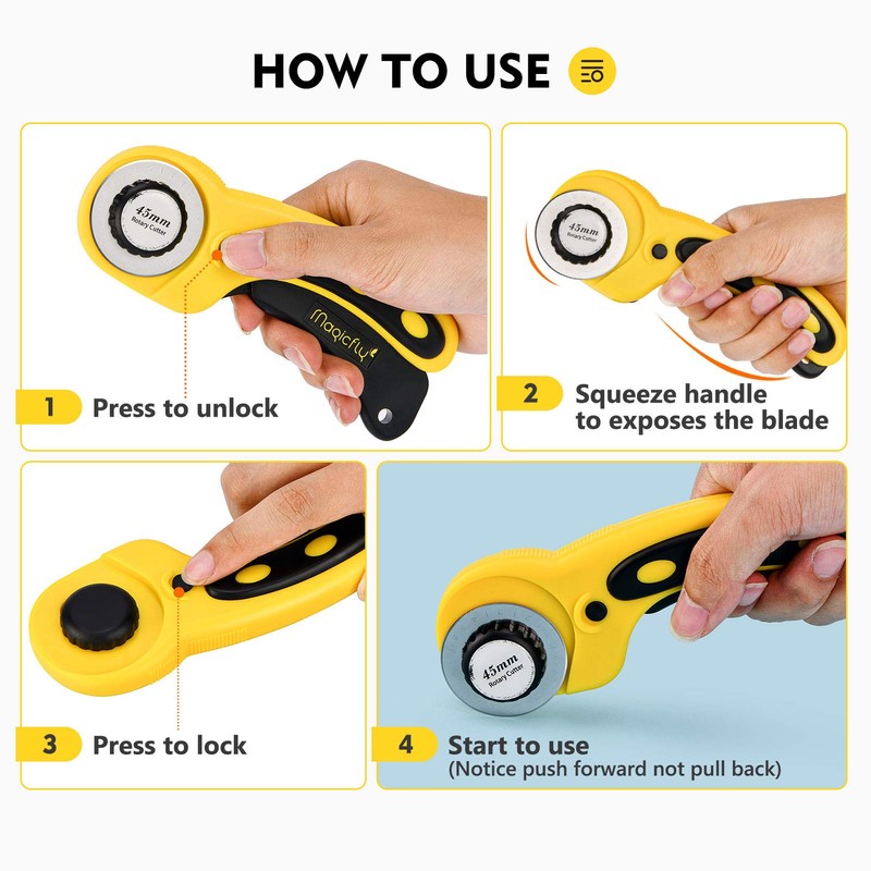 Magicfly Rotary Cutter Set, 45mm and 28mm Fabric Cutters Kit