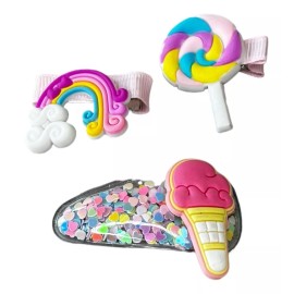 Mora Azul 3 Broches Arcoiris Clip Para Cabello Pinza  Para Pelo Niña