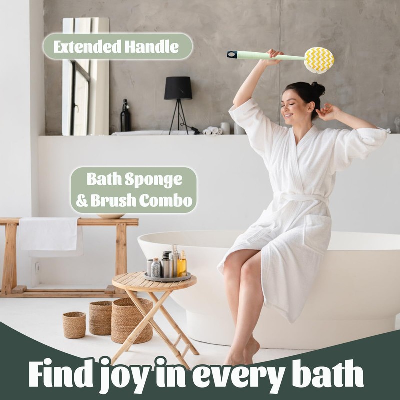 Bath Back Scrubber Brush for Shower,Dry Brushing Body Brush for