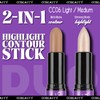 CCbeauty 2-IN-1 Contour Stick Makeup,Cream Shimmer Highlighter Bronzer Stick, Highlighting