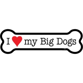I Heart (Love) My Big Dogs Dog Bone Fridge/Car Magnet 2"x7" USA Made FREE SHIP