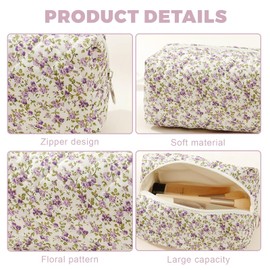 ZEPIQOR Cosmetic Bag Toiletry Bag Make Up Bag Travel Wash Bag Cord Make Up Organiser Wash Bag Small Toiletry Bag Makeup Bag Multifunctional Cosmetic Bag Set for Women Girls Purple