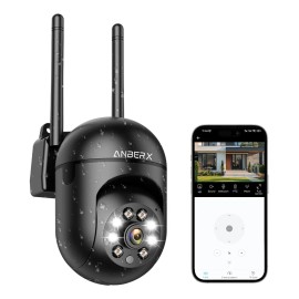 Cámara Vigilancia Ip Anberx K1 Negro 4mp Wi-fi Pt,Cámara De Seguridad HD Visión Nocturna,Mini Cámara wifi 2.4GHz,Audio Bidireccional,Detección de Movimiento con Alerta,Cloud Video Recording