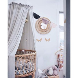 MAMERIA Kids Bed Canopy with Frills Cotton Cover Net for Baby Crib Reading Nook Curtain Hideaway Hanging Round Tent Nursery Bedding Play Room Decor