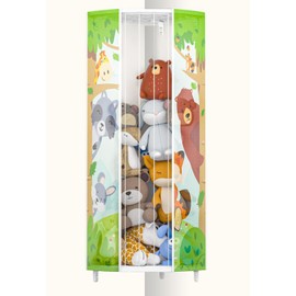 Asacbiiin Corner Stuffed Animal Storage Organizer - Adorable Wall Stuffed Animal Holder for Kids - Stuffed Animal Net Plushies Storage for Bedroom Kids Room Nursery