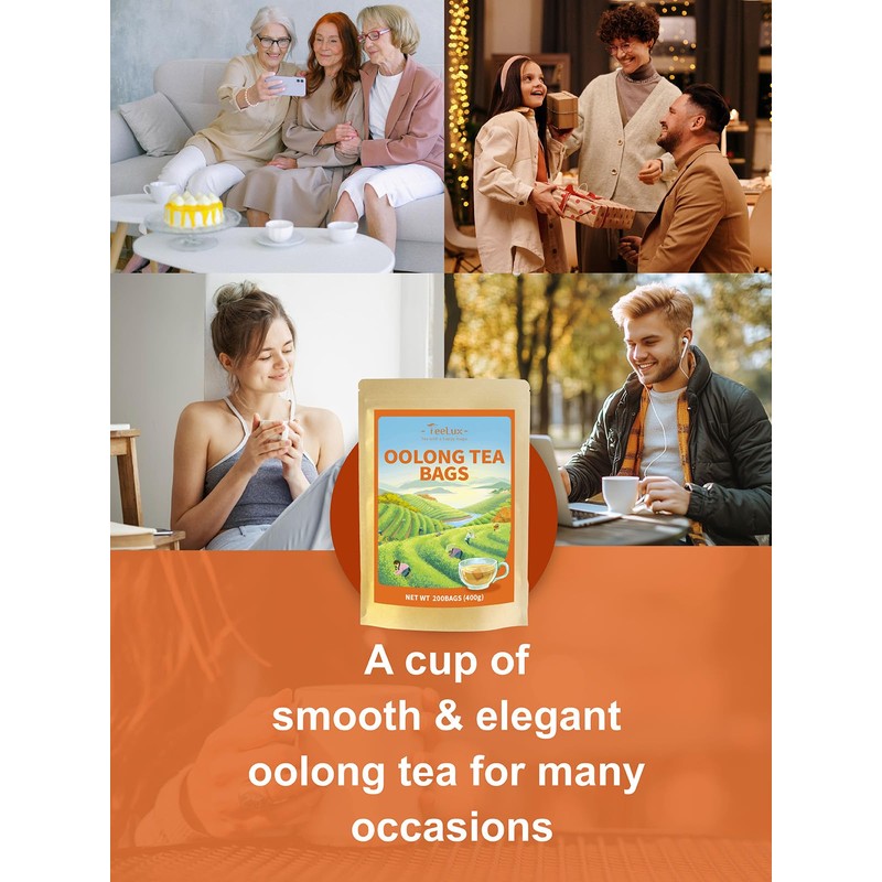 TeeLux Oolong Tea Bags, Caffeinated Oolong Tea, Smooth Taste &