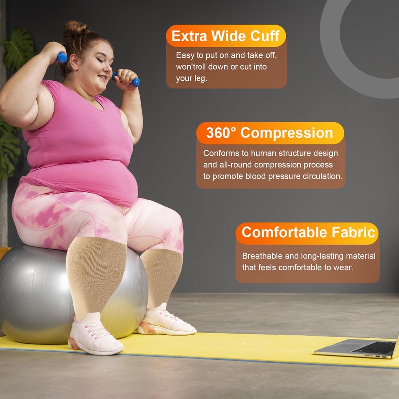 SOJOFEL Compression Stockings Thick Calf for Men and Women -