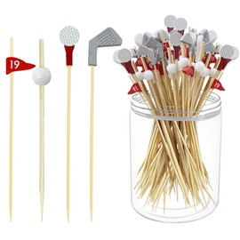 200Pcs Golf Cocktail Picks,4.7 Inch Golf Theme Toothpick Sandwich Fruit Cocktail Picks for Golf Catered Events Buffet Party Holiday Supplies,Style B