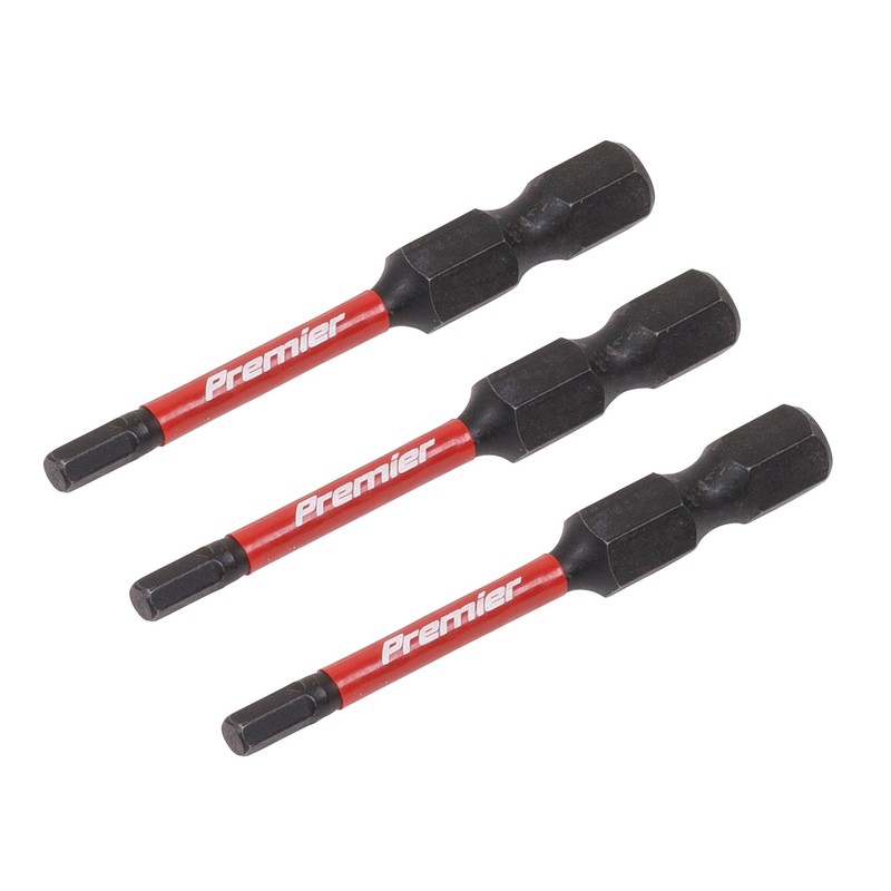 Sealey 3pc 50mm Hex 3mm Impact Power Tool Bit Set