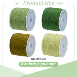 FREEBLOSS Pack of 4 Sashiko Yarn Sashiko Strand 110 m x 4 Colours Green Cotton Embroidery Sewing Thread Japanese Quilting and Stick Sashiko Kit Accessories
