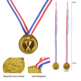 WeddHuis Pack of 30 Medals for Children, Winner Gold Medals for School, Sports Day or Mini Olympics, Children's Birthday Party, Children's Birthday Party, Games Gift, Party Gift for Children