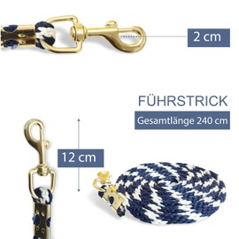 Lead Rope for Horse - Tie Rope in Various Stylish Designs, Lead, Tie Rope Pony, Donkey, Goat (1 x Red + 1 x Blue)