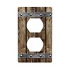 1 Gang Duplex Brown Wooden Barn Doors Receptacle Wall Plate