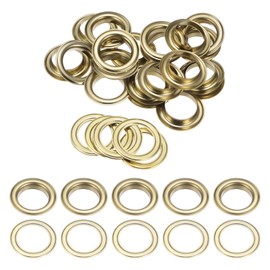 QUARKZMAN 20 Sets Eyelets with Washers 1 Inch Iron Eyelet Tool Set Fasteners for Leather, Canvas, Fabric, DIY Crafts, Gold