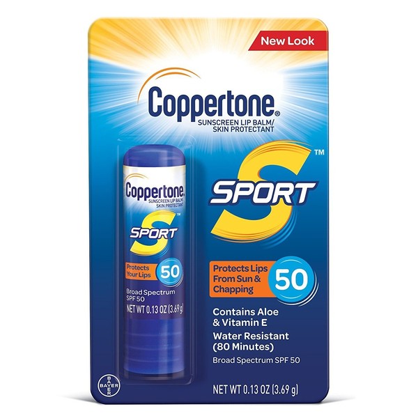 Coppertone Sport Sunscreen LipBalm, 0.13 oz, SPF 50 (Pack of 4)