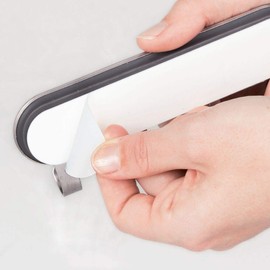 mDesign Metal Peel and Stick Adhesive 4 Hook Storage Rack - Wall Mount Organizer for Entryway, Mudroom, Hallway, Kitchen, Office - Holds Car/House Keys, Leashes - Brushed Stainless Steel