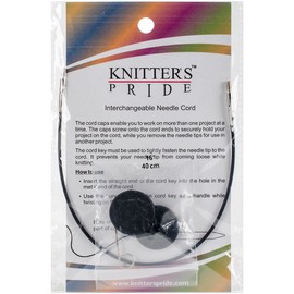 Knitter's Pride interchangeable Cords 8" (16" w/tips), Black