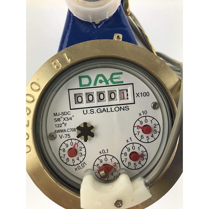 DAE V-75P Vertical Water Meter with Pulse Output, 3/4” NPT