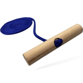 Explorer Colint Wooden Lead for Sledge, Universal, 150 cm, with FSC Wooden Handle for Children and Adults, Davos and Horns, Solid Wood Sledge Lead in Blue