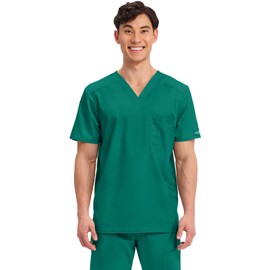 Cherokee Men's V-Neck Top, Hunter Green, Medium