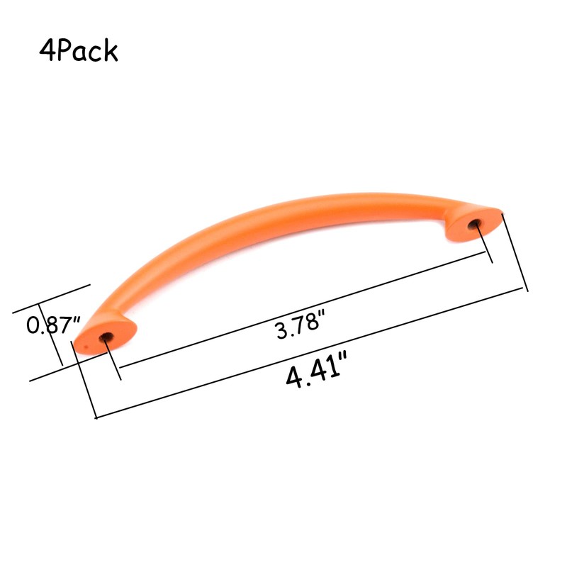 HEVSTIL 4Pack 3.78" Drawer Pulls Orange Cabinet Pulls Hardware Drawer