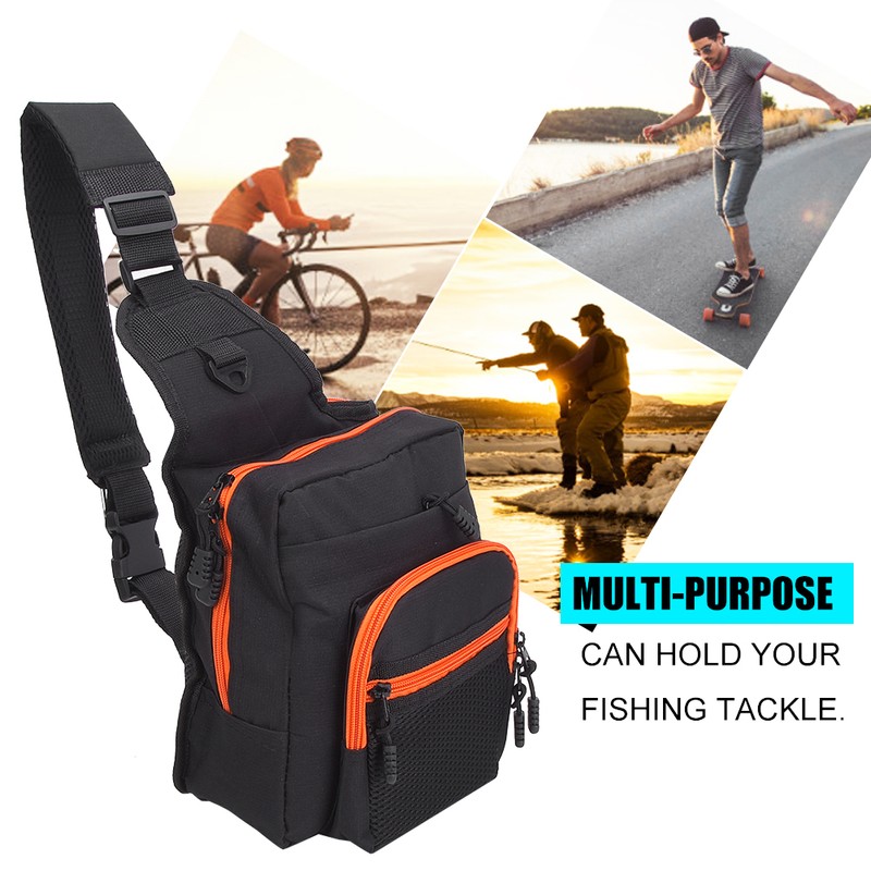 Polyester Multi Functional Fishing Tackle Crossbody Bag Outdoor Sports Hiking