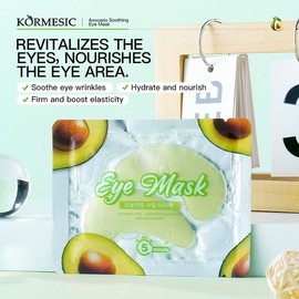 Avocado Soothing Eye Masks Collagen Crystal Under Eye Mask Under Eye Patches Reduce Puffy Eyes & Dark Circles Skin Care Comfort - Specification: 5PCS