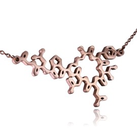 Clayton Jewelry Labs Stainless Steel Oxytocin Molecule Necklace (Rose Gold)