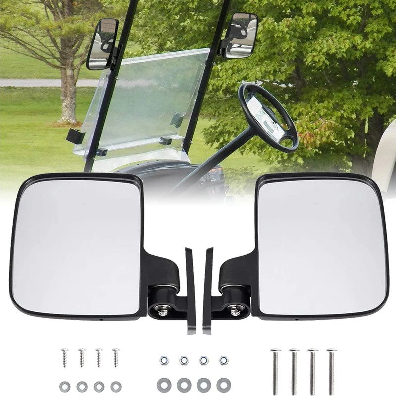 Golf Cart Side Mirrors for Rear Viewing – Adjustable Glass