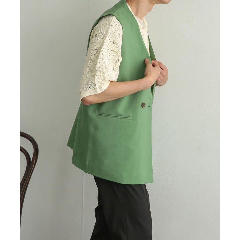 Sense of Place AA26-17A008 Men's Double Tailored Vest, green