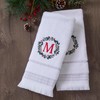 SKL Home Christmas/Winter Wreath Monogram Hand Towel M 2pc Set
