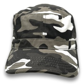 MM Collections Grey Camo Cadet Hat Fatigue Basic Training Round Top GI Army Battle Dress Cap