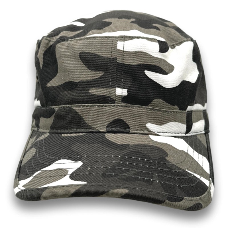 MM Collections Grey Camo Cadet Hat Fatigue Basic Training Round