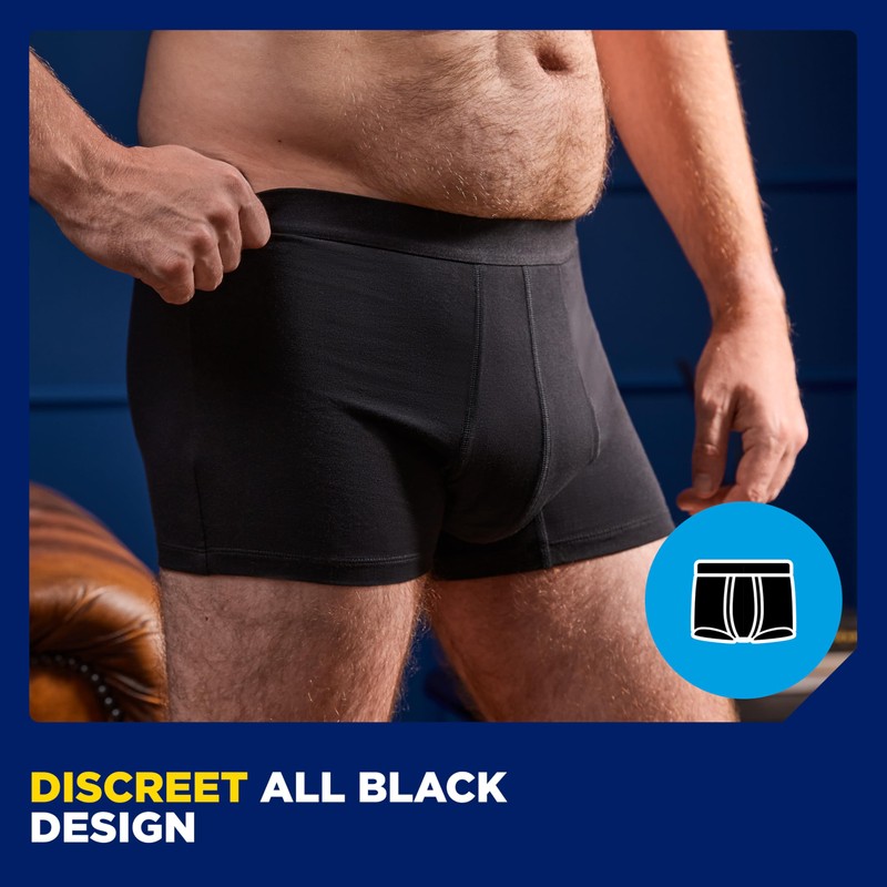 Tena Men Washable Mens Boxers Soft, Comfy and Secure Boxers