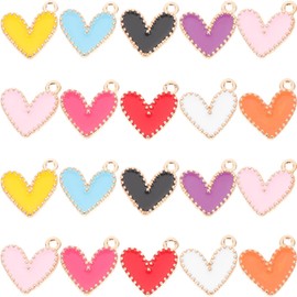 TEHAUX 90 Piezas Dijes De CorazóN Para Hacer Joyas, Colgantes De AleacióN De Zinc Para Pulseras De Bricolaje Encantos Del Pendiente para Collares Arete Joyería Manualidades