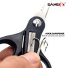 SAMSFX Fishing Braid Scissors Serrated Fishing Scissors with Hook Sharpener