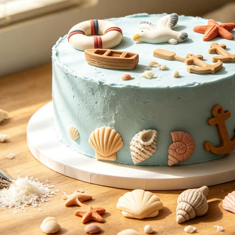 Seashell Silicone Chocolate Molds Ocean Theme Set of 2