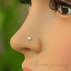 Gold Nose Stud - 3mm Opal piercing nose stud 22