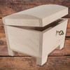 Small Wooden Storage Treasure Chest with Key Lock & Curved