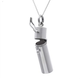 Silverly Women's Men's 925 Sterling Silver Pill Holder Vial Case Urn Capsule Chain Pendant, 46 cm