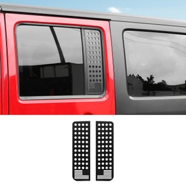 Jimen for 2007-2018 Jeep Wrangler JK & Unlimited 4-Door, 2PCS Left & Right Window Panels Cover Trim, American Flag