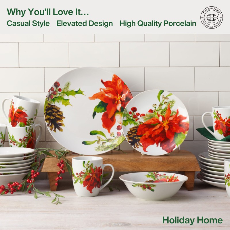 Fitz & Floyd Fitz and Floyd Holiday Home 32-Piece Dinnerware