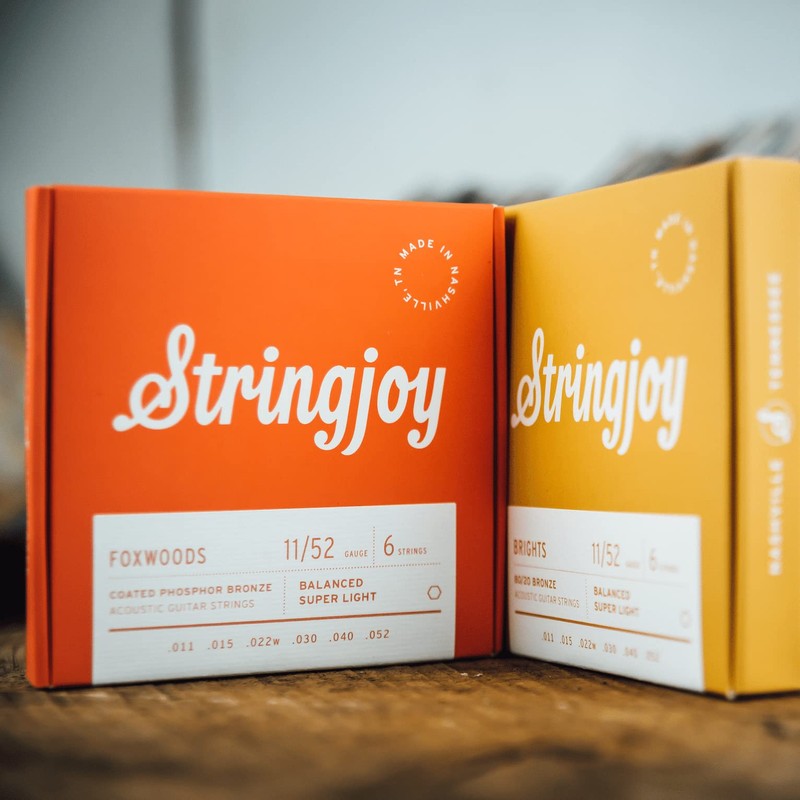 Stringjoy Balanced Super Light Foxwoods Coated Phosphor Bronze Acoustic Guitar